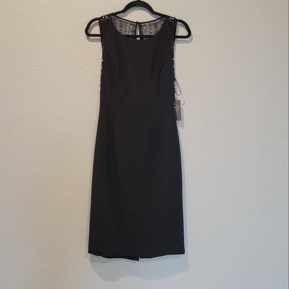 Vince Camuto Black Sheath Midi Dress